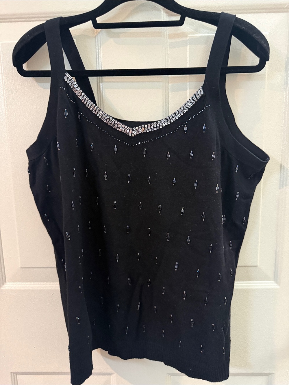 Lane Bryant Black Embellished V-NeckSweater Tank Top 18/20